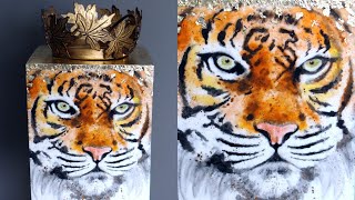 Realistic Painted Tiger CAKE Tutorial! | Tiger King