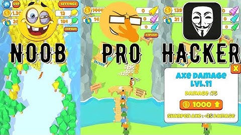 Idle Lumberjack 3D - NOOB vs PRO vs HACKER