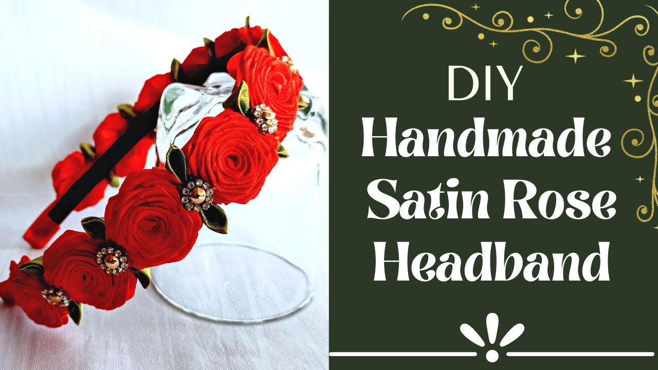 DIY rose headband/Easy and Quick Rose headband/How to make/ Handmade rose Headband/ Satin rose