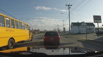 CAUGHT ON CAMERA: School bus driver crosses line, drives wrong way down Transit Road