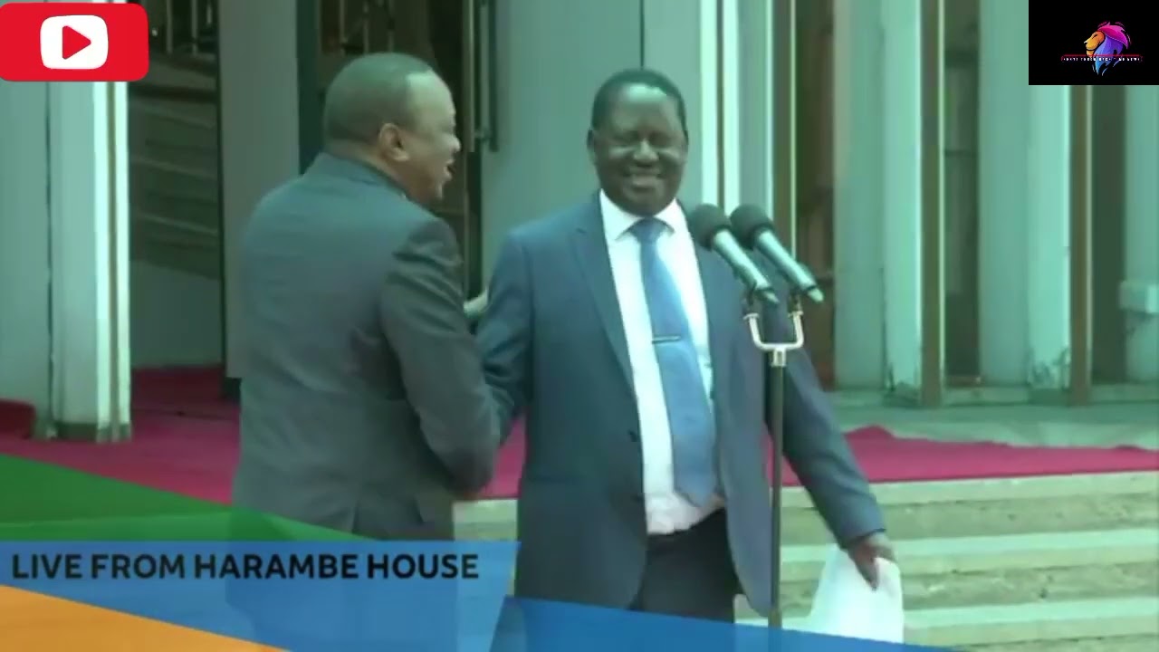 Uhuru kenyatta meets with Raila Odinga at Harambee House before handshake 