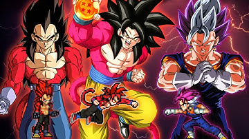 Goku SSJ4 LB OP(New) & Vegeta SSJ4 OP(New) VS Vegito Ultra Ego Instinct OP in Jump Force Mugen