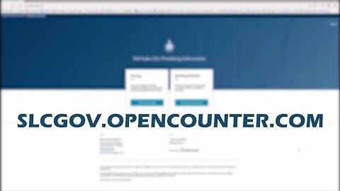 SLC OpenCounter: Zoning Portal Demonstration