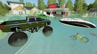 Saving flooded city with Monster Truck and Drone | Farming Simulator 22