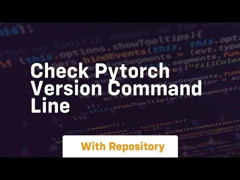check pytorch version command line - YouTube
