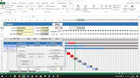 project planning automated excel template