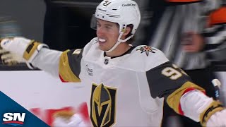 Den Knights Mitch Marner Shoots One Off Brent Burns Stick For Crazy Goal