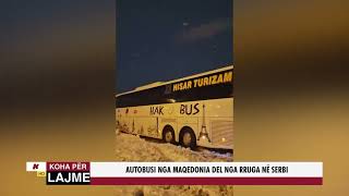 Autobusi Nga Maqedonia Del Nga Rruga Në Serbi