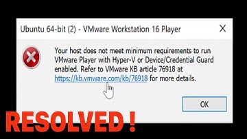 VmWare - Your host does not meet minimum requirements