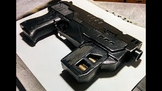 2012 DREDD Lawgiver MK 2 DIY toy gun mod cosplay prop build
I used a dollar store toy pistol, some diagrams I found in a google search for patterns, 5mm, 3mm and 2mm eva craft foam, hot glue, super glue, and contact cement. painted with an airbrush, acrylic craft paint, and a paint marker.
I created this video with the YouTube Video Editor (http://www.youtube.com/editor) 2012 DREDD Lawgiver MK 2 DIY toy gun mod cosplay prop build