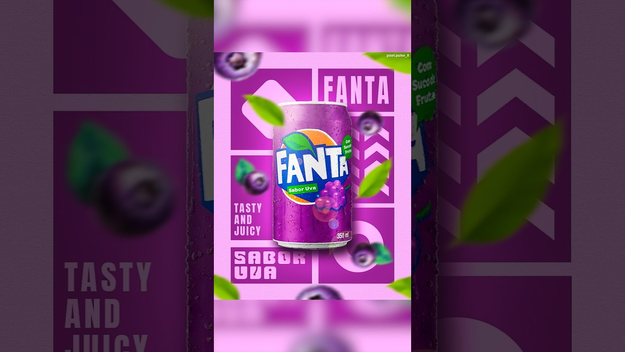 🍇 A burst of purple creativity - Fanta Sabor Uva design made in Photoshop! 💜