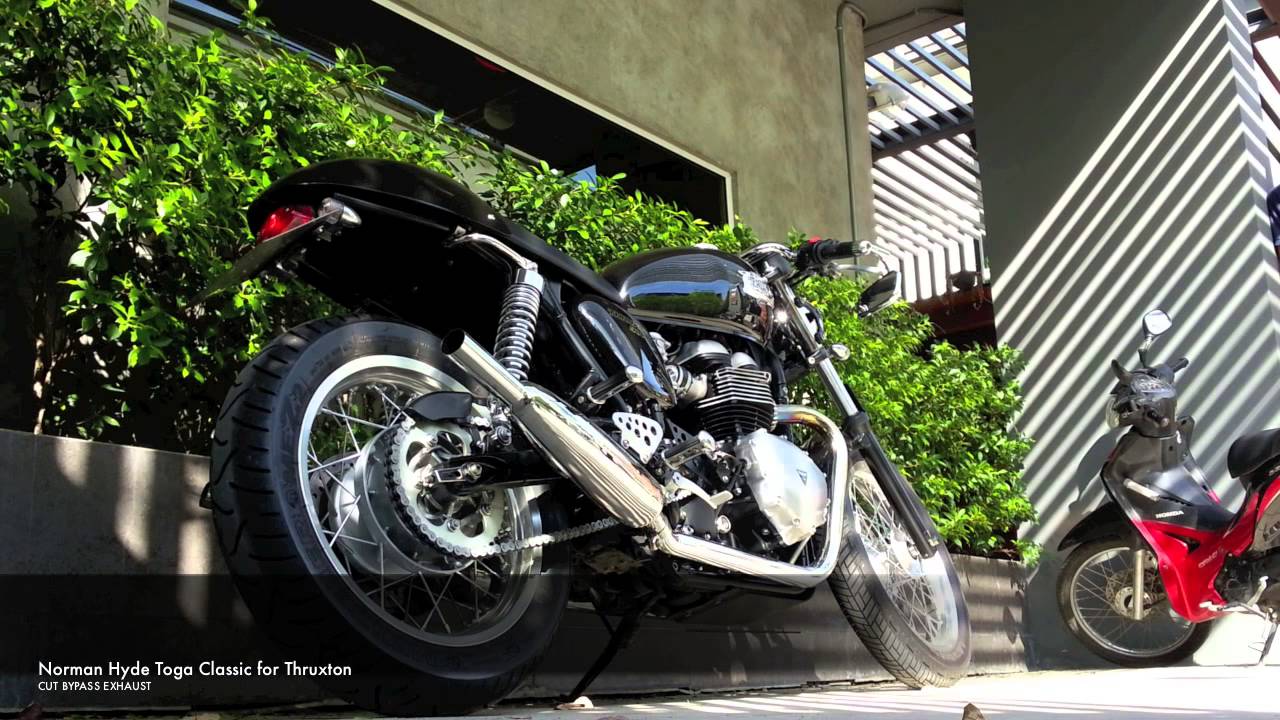Triumph Thruxton Stock Exhaust Norman Hyde Toga And Cut Bypass