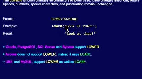 SQL 088 String Scalar, LOWER or How can I change to lower case letters?