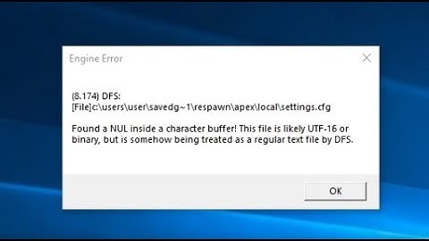 How To Fix  apex legends engine error found a null inside a character buffer