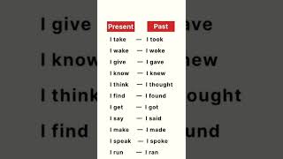 #english grammar present Vs past