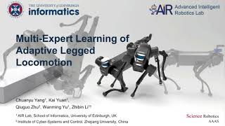 Multi-Expert Learning of Adaptive Legged Locomotion