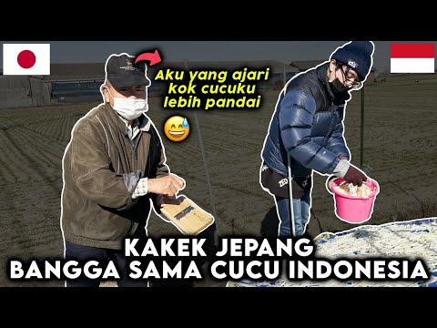 Kakek Jepang bangga punya cucu Indonesia nggak kalah dengan cucu Jepang bantuin kakek diladang