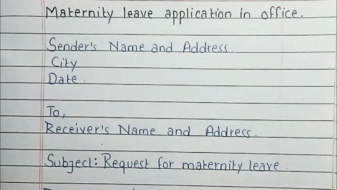 Write an application for Maternity leave in office