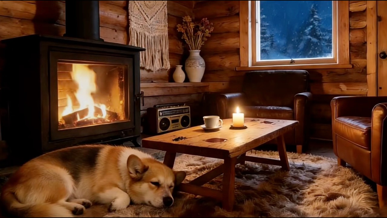 Sleep White Noise Fireplace Sounds | Warm Log Cabin Ambience, Relax, Study, Stay Asleep