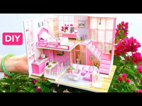 DIY Miniature Dollhouse | Pink House Valentine  |  Miniature with Jenny