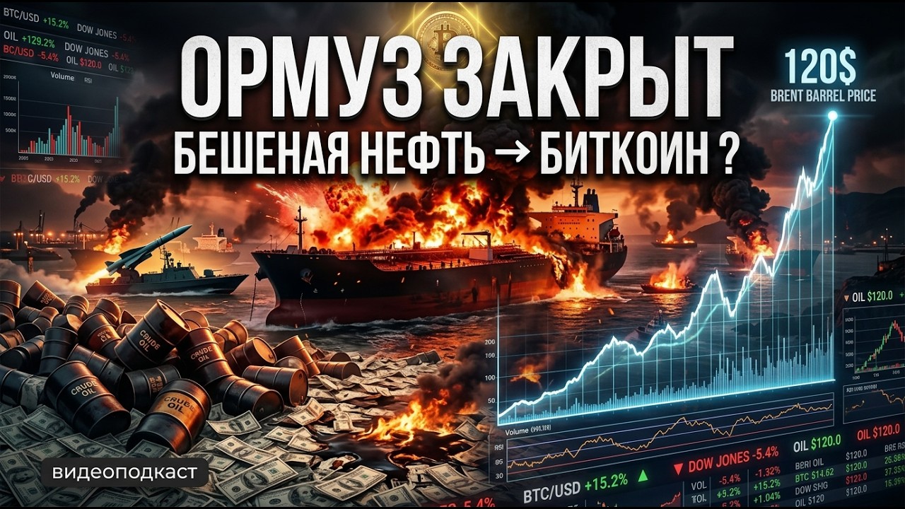 Нефтяной шок и Биткоин! ЯРОСТЬ РЫНКОВ. Что происходит при блокаде Ормузского пролива? Видеоподкаст