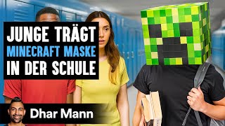 Ein Junge Trägt Eine Minecraft-Maske In Der Schule Dhar Mann Studios