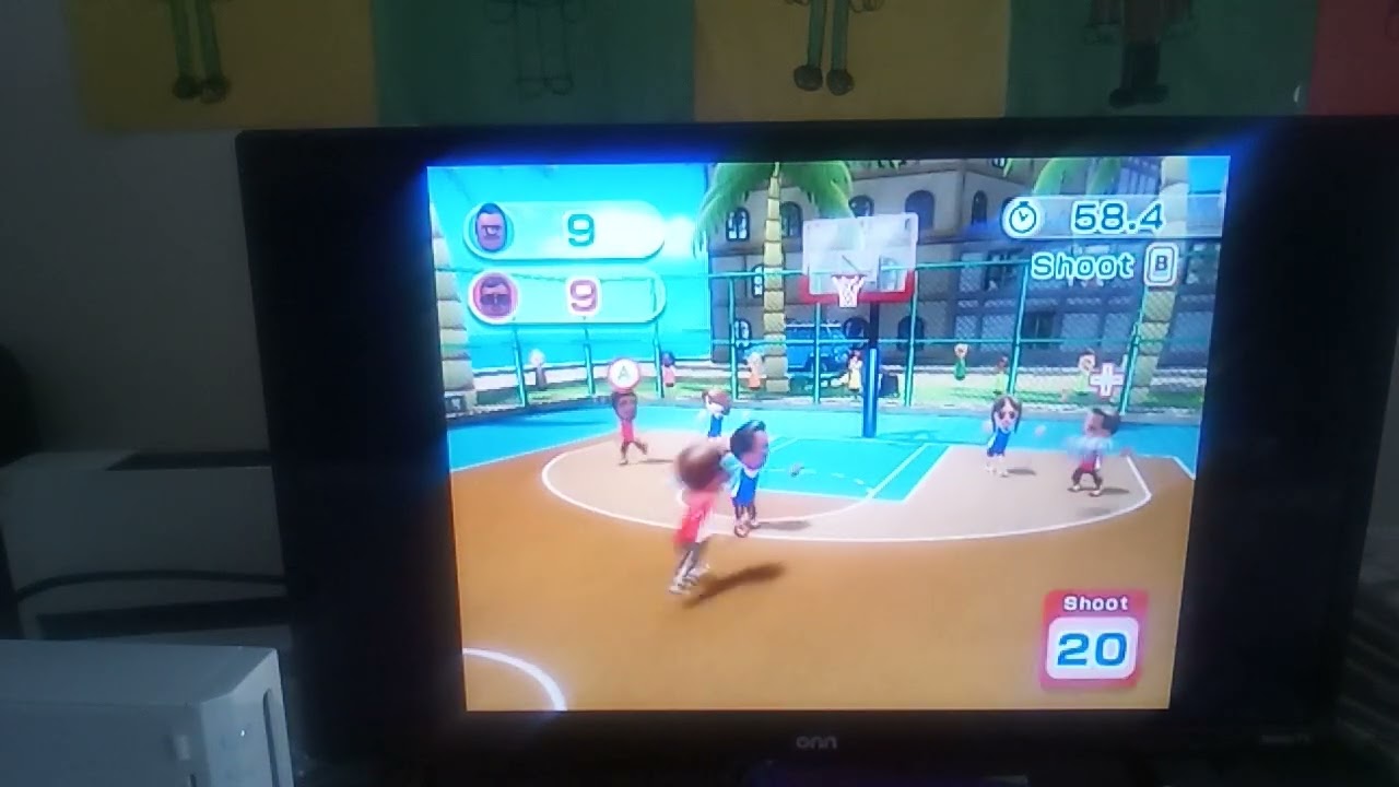 Wii sports resort basketball: Tommy VS Miguel 