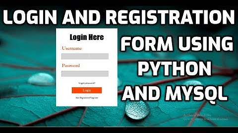 #login and #registration form in #python and #mysql || login and registration form using python