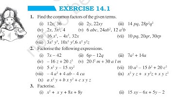 Factorisation class 8 ch-14 Ex 14.1   #NCERT MATHS #CBSE #factorise #maths Easiest Method #part1