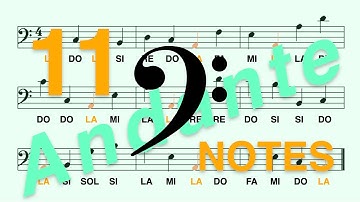 Bass Clef (F Clef): Learn to Read the LA Note in less than 2 Minutes - Andante, 11 Notes