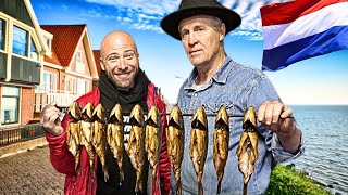 Exotic Dutch Food In The Netherlands!! Rare Smoked Eel in Volendam!!