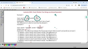 Leetcode 2068  Check Whether Two Strings are Almost Equivalent - In Hindi Explanation