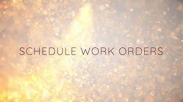 Schedule Work Orders - Brief Overview