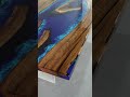 Handcrafted Walnut Wood Table with Blue Epoxy River – Live Edge Epoxy River Dining & Office Desk