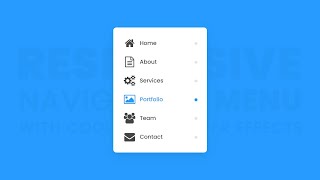 Responsive Navigation Menu With Icons Hover Effects | Fontawesome Menu Icon
