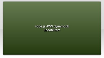 node.js AWS dynamodb updateItem