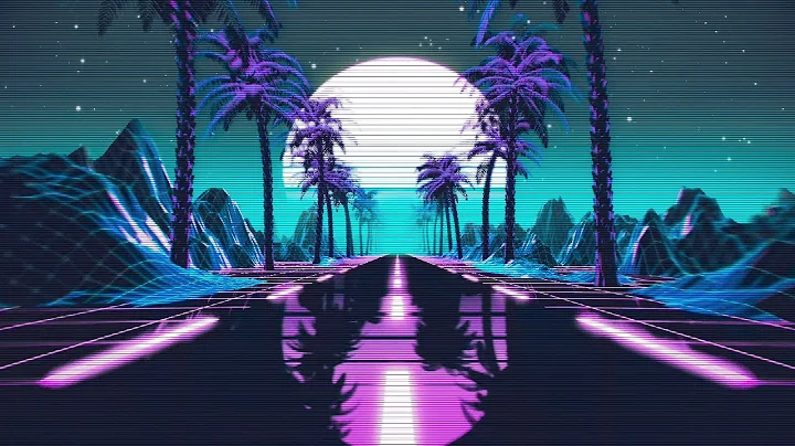 RetroWave Palm Road - 4K VJ Loop