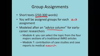 MHS 607 - Assignments