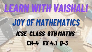 ICSE Standard 8th | Joy of Mathematics | Chapter 4 | Square and SquareRoots | Ex-4.1 | Q 3.