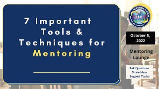 Important Mentoring Tools and Techniques Mentor