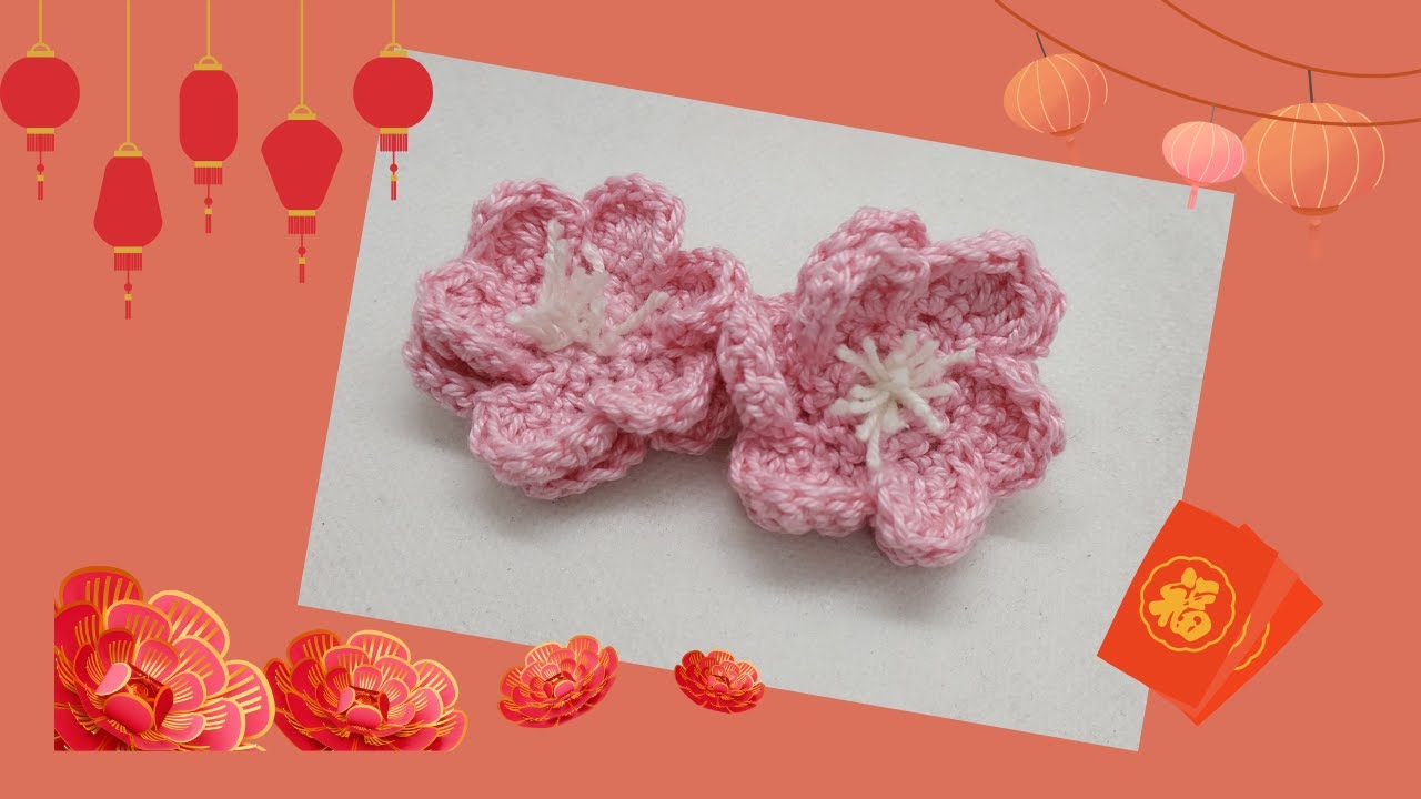 Auntie Nat's Crochet  - Plum Blossom Specially For Chinese New Year