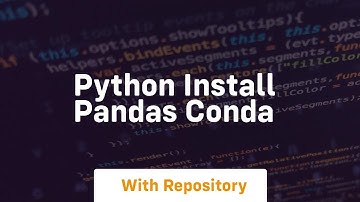 python install pandas conda
