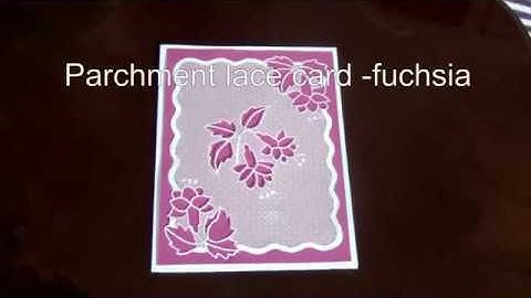Parchment lace card - fuchsia. Parchment art  #9