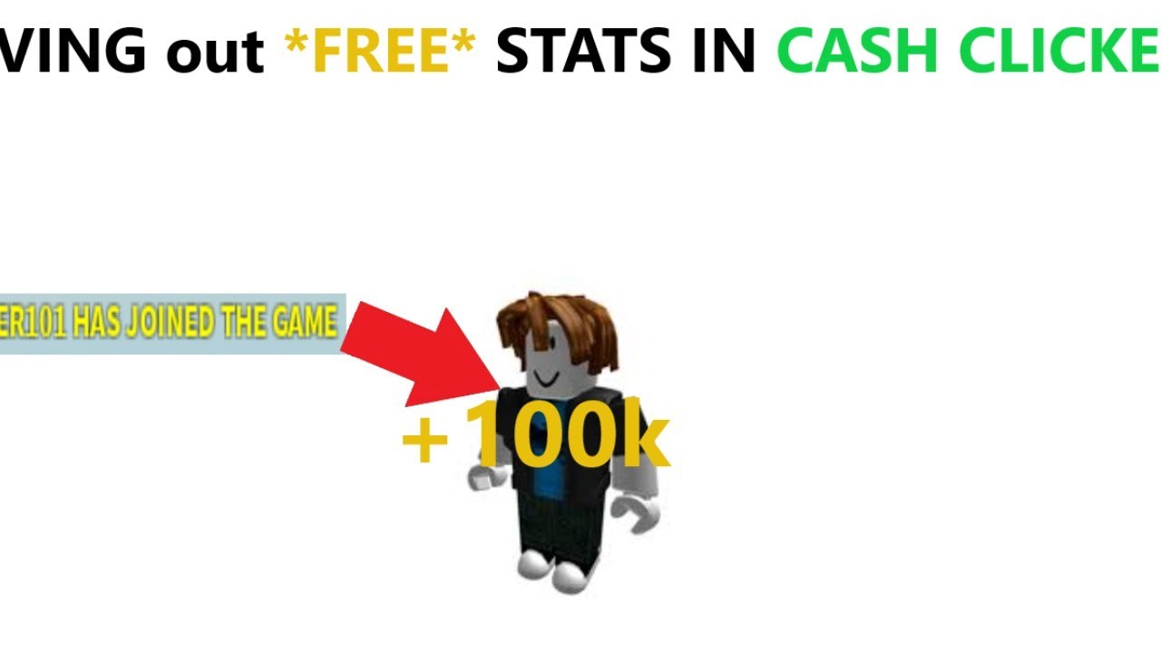 Giving Out Free Stats To Noobs Roblox Cash Clicker Youtube - how to find out roblox game stats