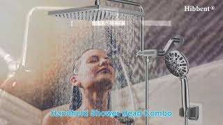 How to Install Hibbent Metal Thickness Rainfall Shower Head & Handheld Shower Head Combo