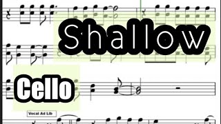 Shallow I Cello or Trombone Sheet Music Backing Track Play Along Partitura