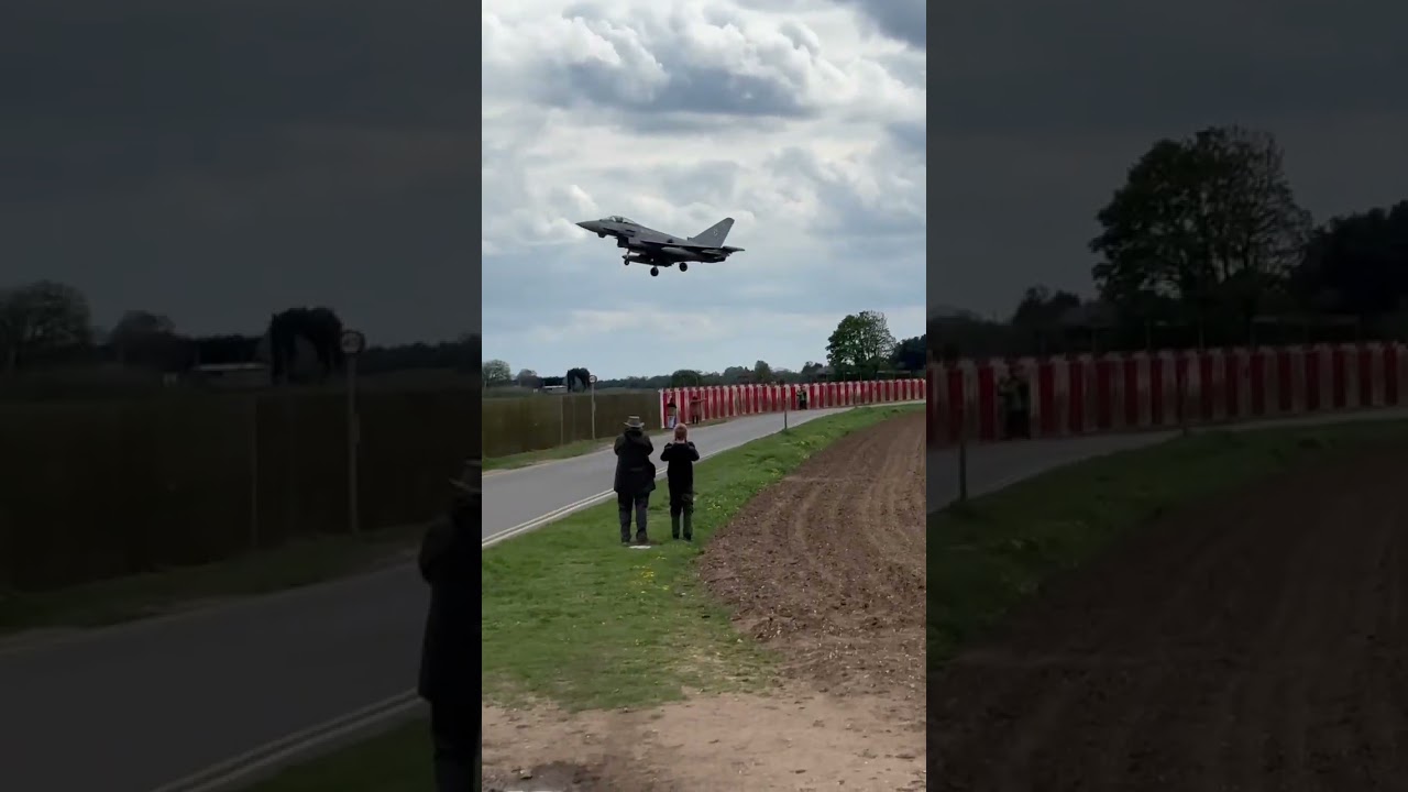 RAF typhoon landing at raf coningsby       