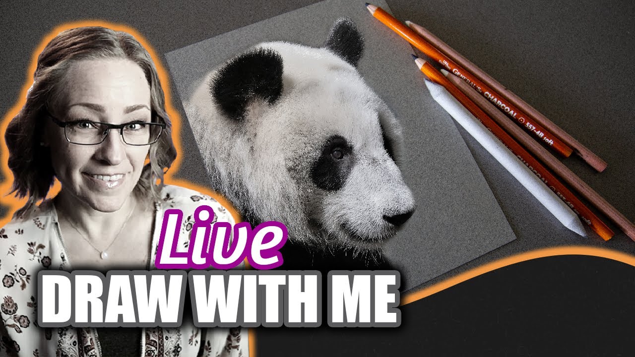 Draw a Panda With Me in a Charcoal Drawing Livestream - YouTube