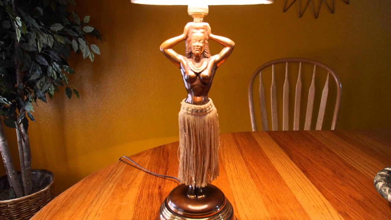 vintage hula girl lamp for sale