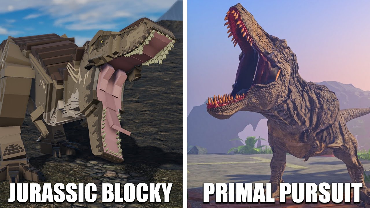 Jurassic Blocky VS Primal Pursuit Movie T-REX Comparison!